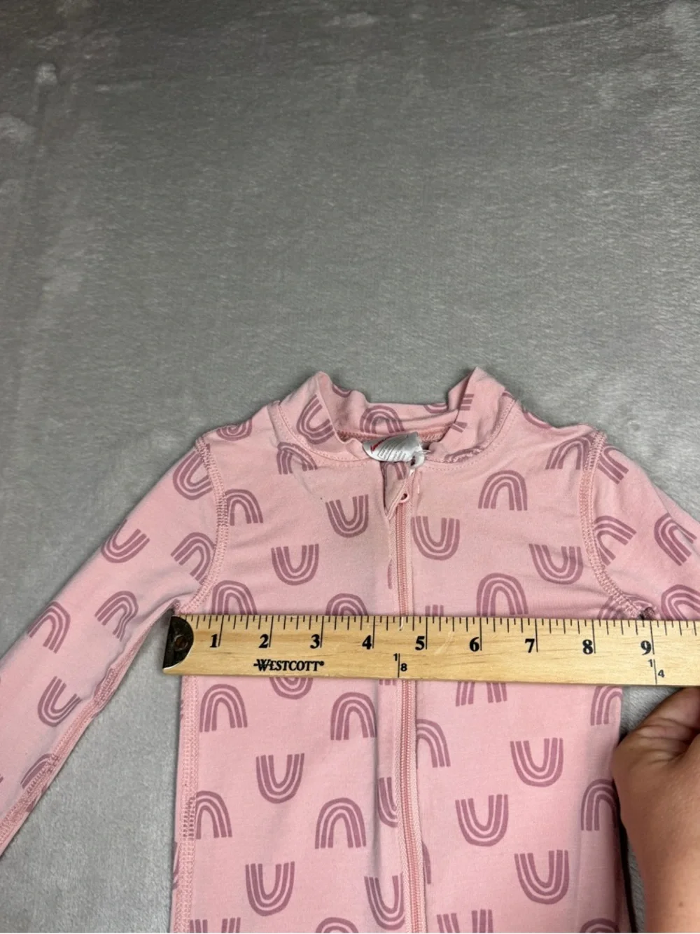 Hanna Andersson Layette Tencel Print Sleeper Blush Pink Rainbow Footie 12-18 M - Picture 6 of 16